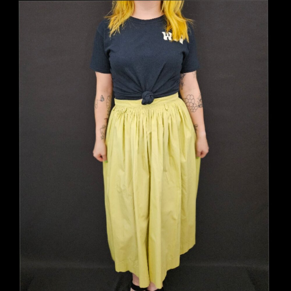 50s Light Lime Green Pleated Skirt
